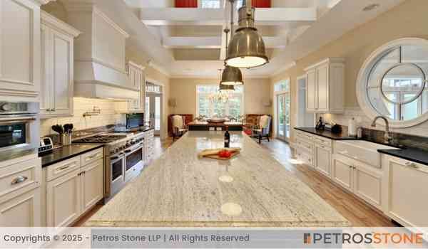 Colonial White Granite Kitchen Countertop
