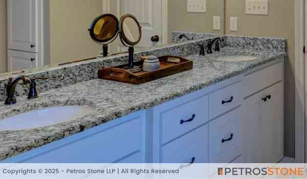 P White Granite Bathroom Vanity