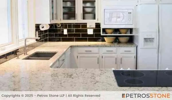 P White Granite Kitchen Countertop