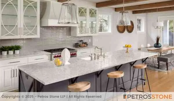 P White Granite Kitchen Countertop