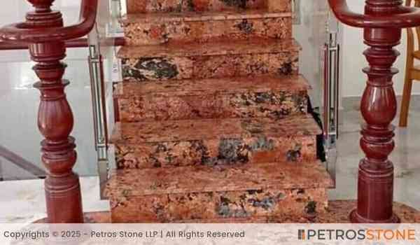 Alaska Red Granite Stairs