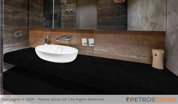 Black Galaxy Golden Star Granite Bathroom Vanity