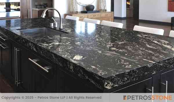 Black Marquina Granite Kitchen Countertop