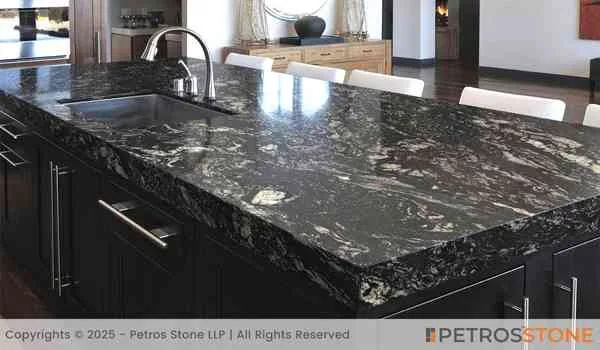 Black Marquina Granite Kitchen Countertop