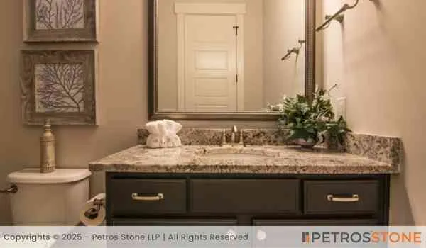 Blue Flower Granite Bathroom Vanities