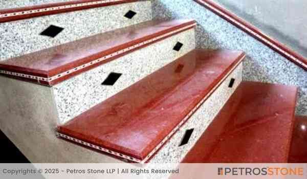 Lakha Red Granite Stairs