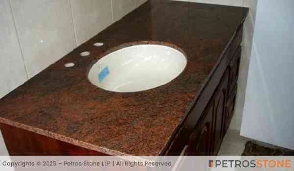 Red Multi North India Granite Vanity