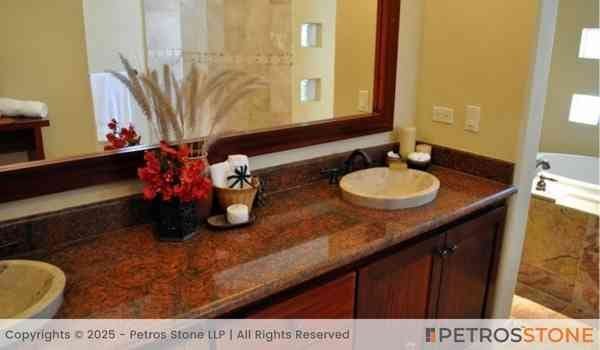 Red Multicolor Granite Vanity