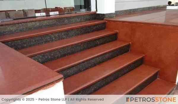 Ruby Red Granite Stairs