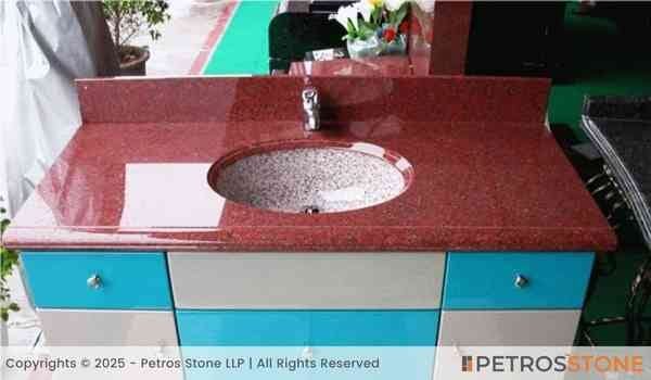 Ruby Red Granite Vanity