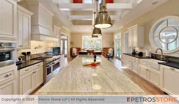 Colonial White Granite Kitchen Countertop