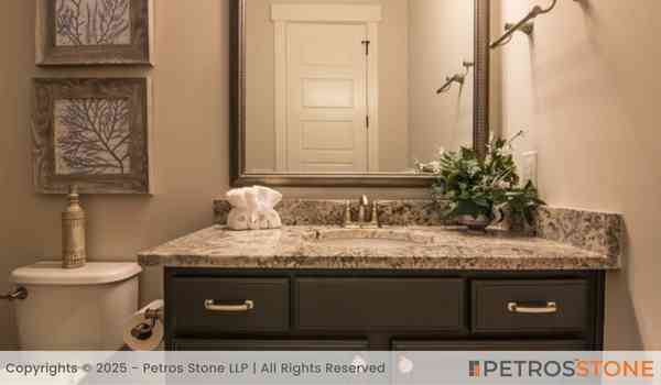 Blue Flower Granite Bathroom Vanities