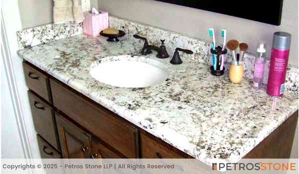 Fish White Granite Vanity