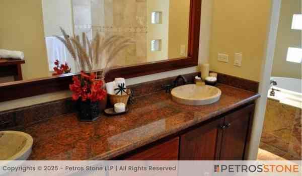 Red Multicolor Granite Vanity