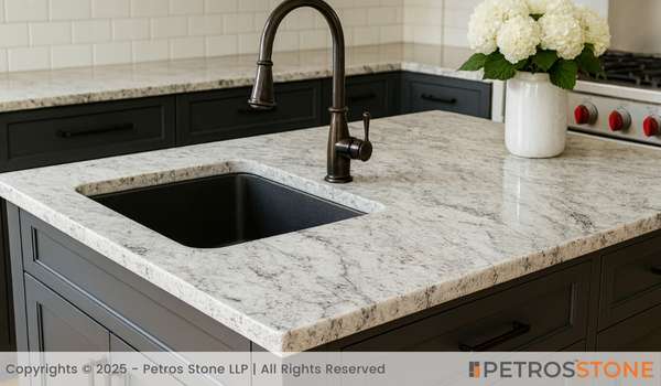 Burgundy White Granite Countertop