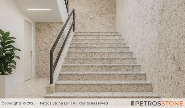 Galactic White Granite Staircase