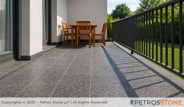 Steel Grey Leather Finish Granite Flooring