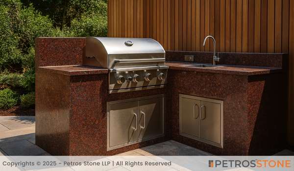 Tan Brown Lapatro Finish Outdoor kitchens