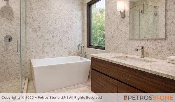 &Bahama Ivory Granite Bathroom